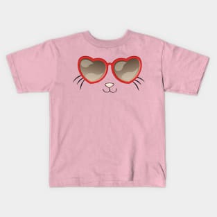 best gift for girls and cat lovers - cute cat with sunglasses Kids T-Shirt